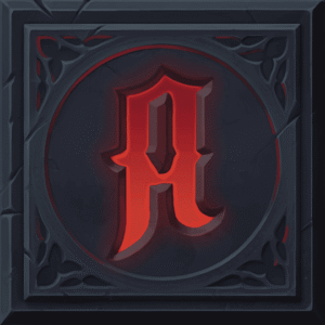 古神巴風特紅色符文A符號｜Baphomet 火焰符文圖示